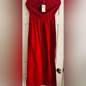 Lucky Brand Strapless Lace Detail Dress